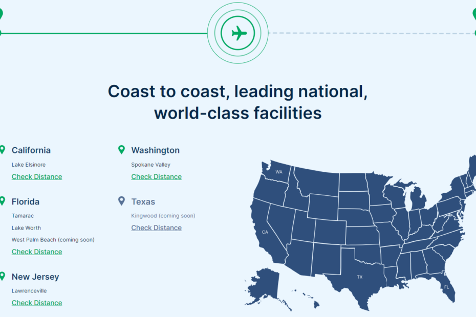 We Level Up Treatment Centers National Map