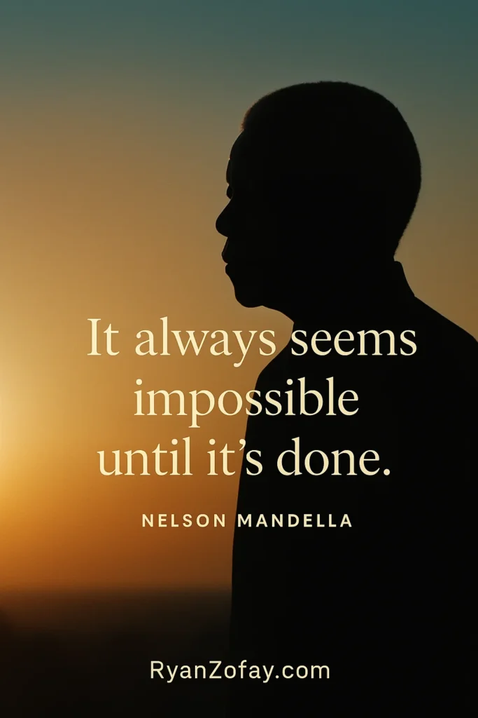 Apply Friday quotes any day of the week for work and life. "It always seems impossible until it's done" by Nelson Mandela is a popular Friday inspirational quote for work​ and life.
