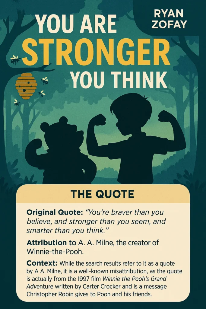 Explore the quote "You are stronger than you think." Discover its origins and uncover valuable lessons for growth that still matter today.