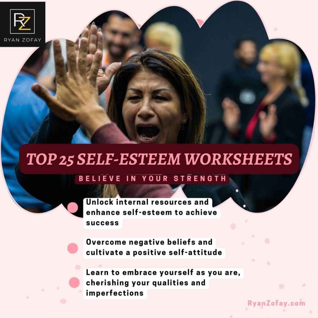 Self-esteem and self-worth worksheets and handout activities for adults enhance self-worth and help achieve success. Overcome negative beliefs and cultivate a positive, grateful attitude. Cherish your qualities, uniqueness, and imperfections. 