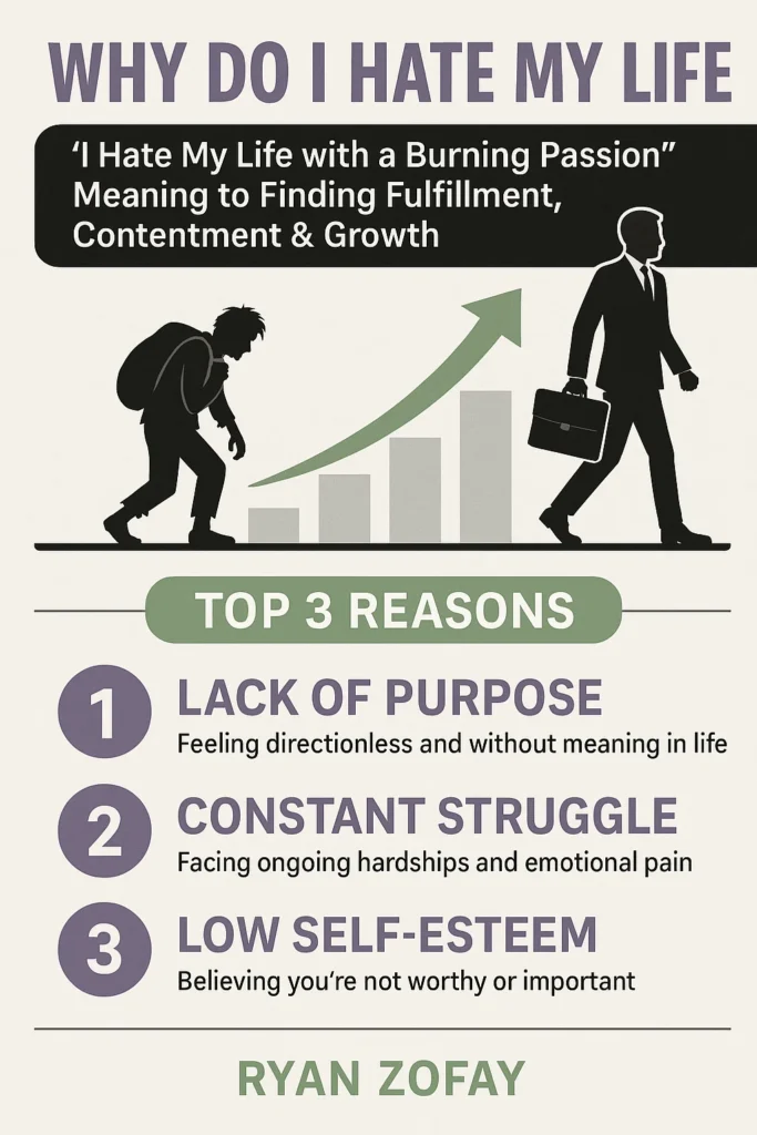 Uncover "Why do I hate my life" to "I hate my life with a burning passion, meaning​", causes, and answers to finding fulfillment, contentment & growth.