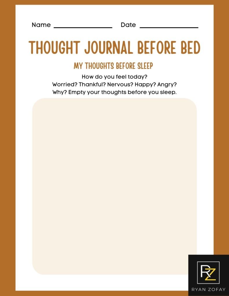 Find a free downloadable positive CBT thought journal before bed​ with prompts to get your started with short mental health quotes positive each evening.