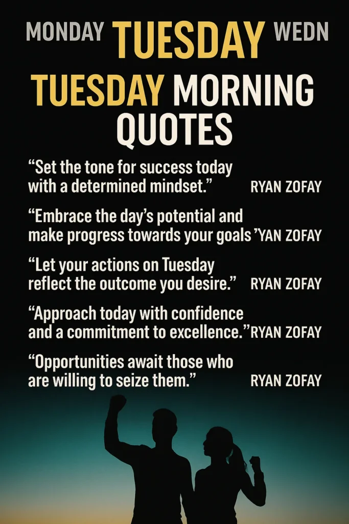 Tuesday quotes: Inspiring Tuesday morning quotes for Tuesday work motivation. Tuesday motivation with blessing Tuesday images & Tuesday day quotes.