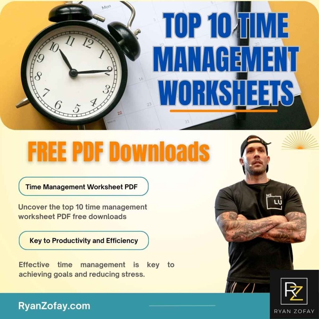 Print and download our free time management worksheet PDF to improve productivity and efficiency. Worksheets on time management can be your ticket to achieving goals and reducing stress. Discover our life changing time management tools.