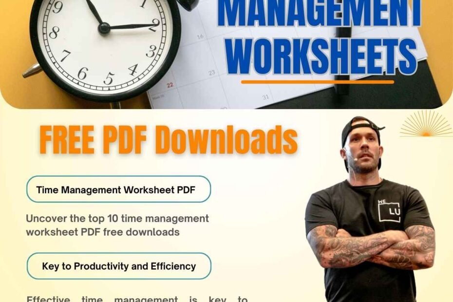 Print and download our free time management worksheet​ PDF to improve productivity and efficiency. Worksheets on time management​ can be your ticket to achieving goals and reducing stress. Discover our life changing time management tools.