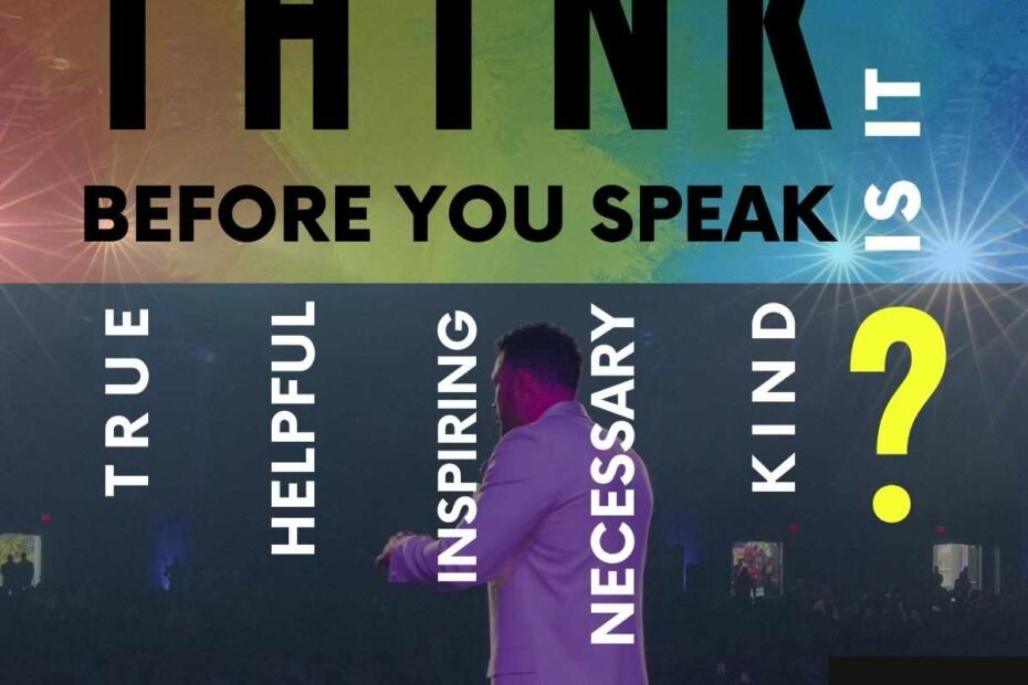 Think before You Speak Quote Poster Acronym