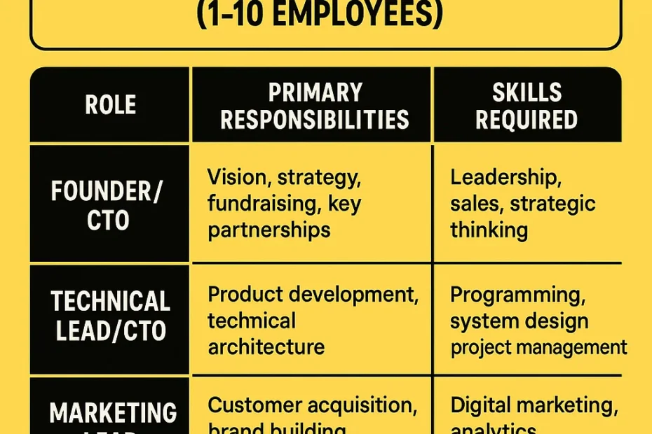 What are the hierarchy of a startup​ roles