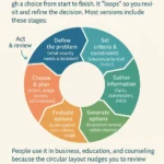Decision making wheel infographic for best practices model decision making steps