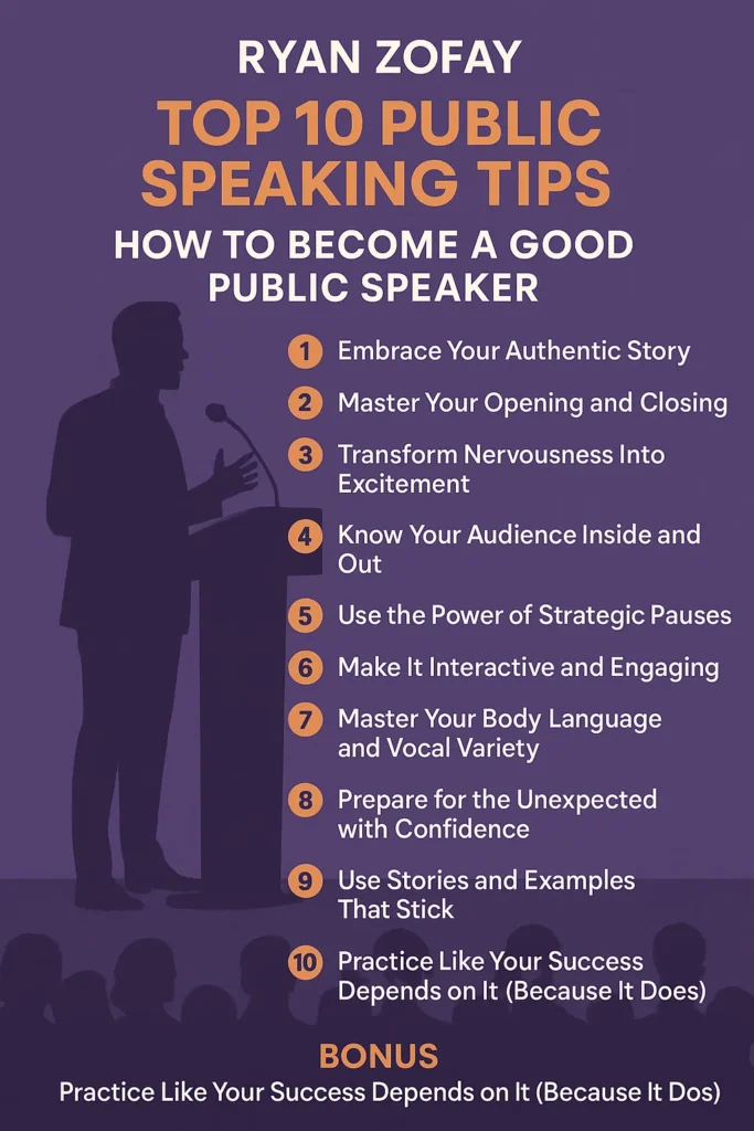 Top 10 Public Speaking Tips. Uncover How to Become a Good Public Speaker. Plus, find my bonus public speaking tip​ for influencing any audience.