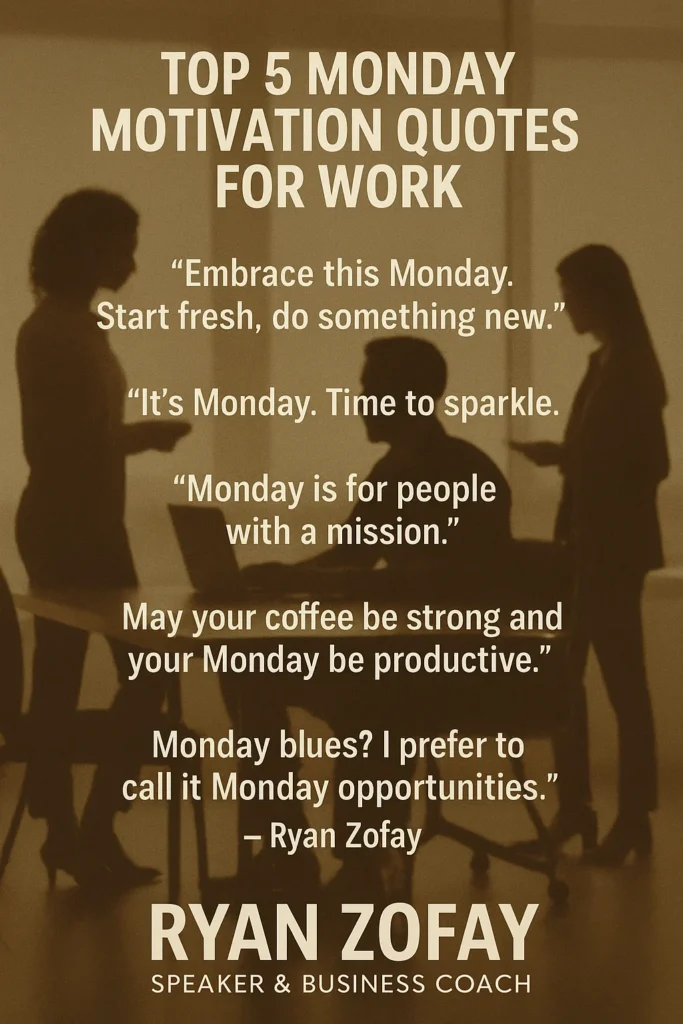 Top 5 Monday Motivation Quotes for Work Days.