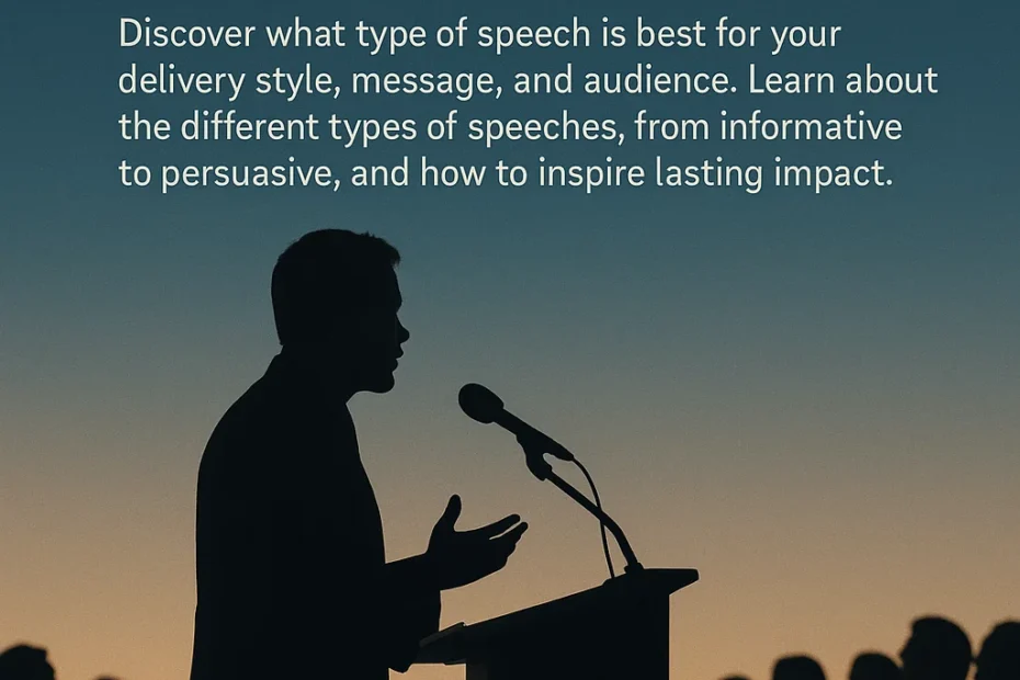 What Type of Speech Is Best 12 Types of Speeches for Impactful Delivery